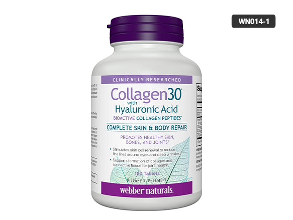 Webber Naturals Collagen30 with Hyaluronic Acid 180 Tablets - Promotes healthy skin, bones and joints.